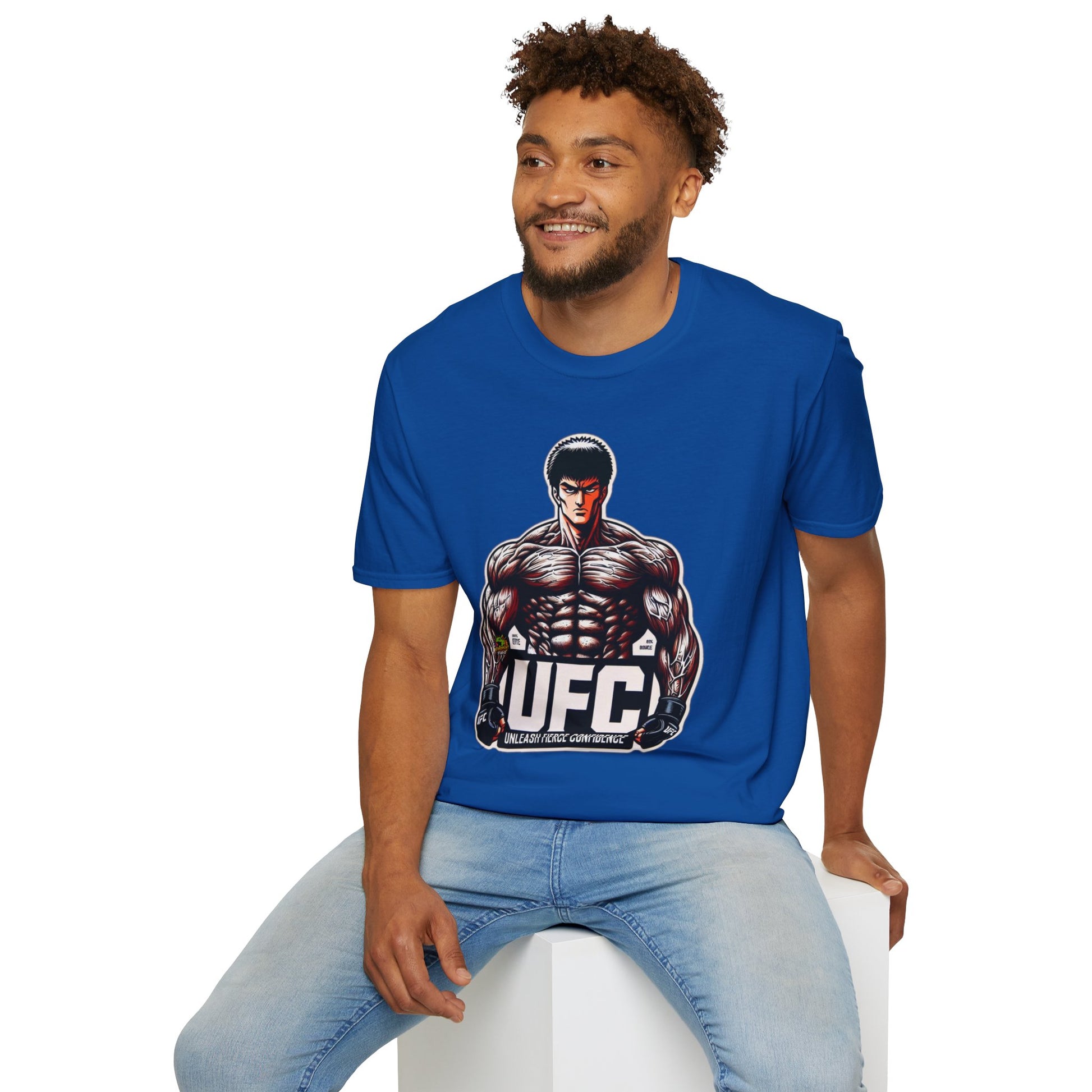 Anime - UFC T Shirt | Unleash Fierce Confidence | UFC Tee with Baki Anime Inspiration for Athletes - premium material. perfect gift idea. Order yours now and stand out with this exclusive piece!