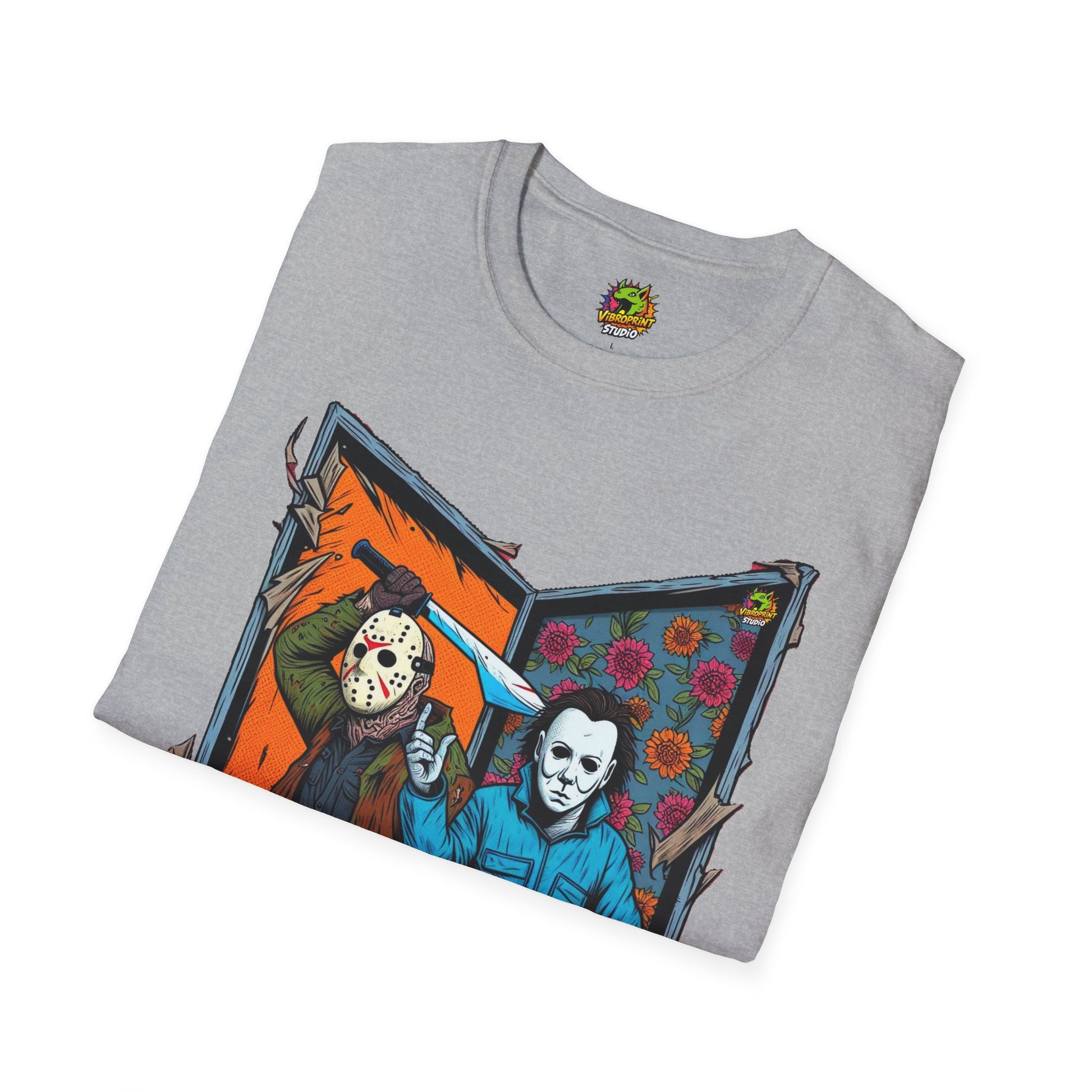 product - Jason Voorhees & Michael Myers T-Shirt | Funny Horror Tee - custom-made. limited stock. Order yours now and stand out with this exclusive piece!