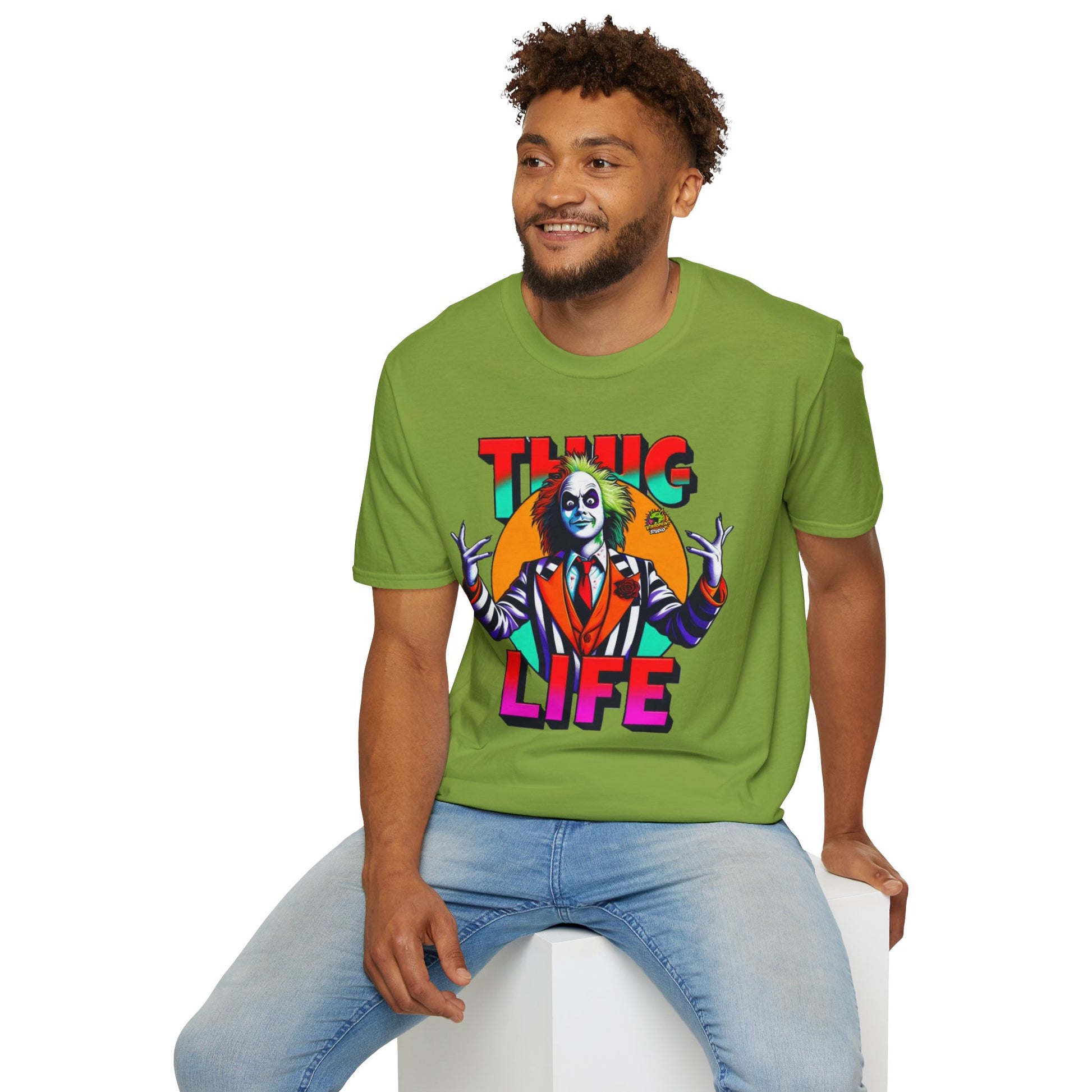 | - Beetlejuice Shirt | Thug Life Halloween T-Shirt | Creepy Beetlejuice Graphic Tee - custom-made. perfect gift idea. Order yours now and stand out with this exclusive piece!