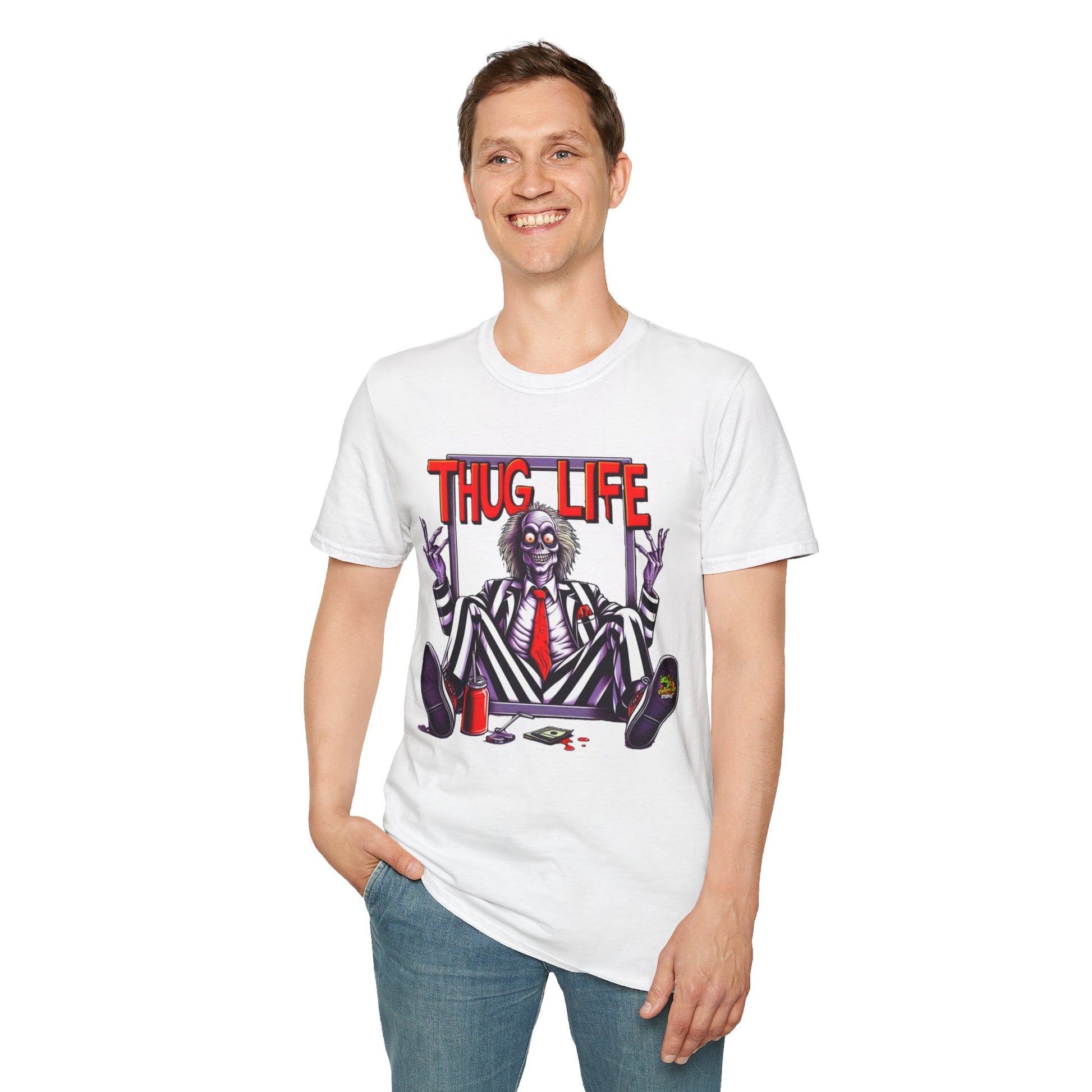 high-quality - Beetlejuice Shirt | Funny Thug Life Graphic T-Shirt | Halloween Beetlejuice Tee - premium material. limited stock. Order yours now and stand out with this exclusive piece!