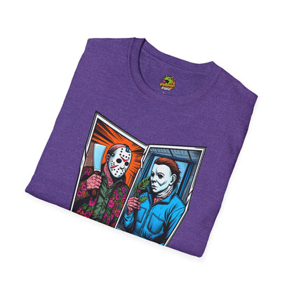 Michael Myers inspired design - Jason Voorhees & Michael Myers Shirt | Funny Halloween Horror Tee - exclusive artwork. premium horror movie t-shirt for spooky occasions. Order yours now and stand out with this exclusive piece!