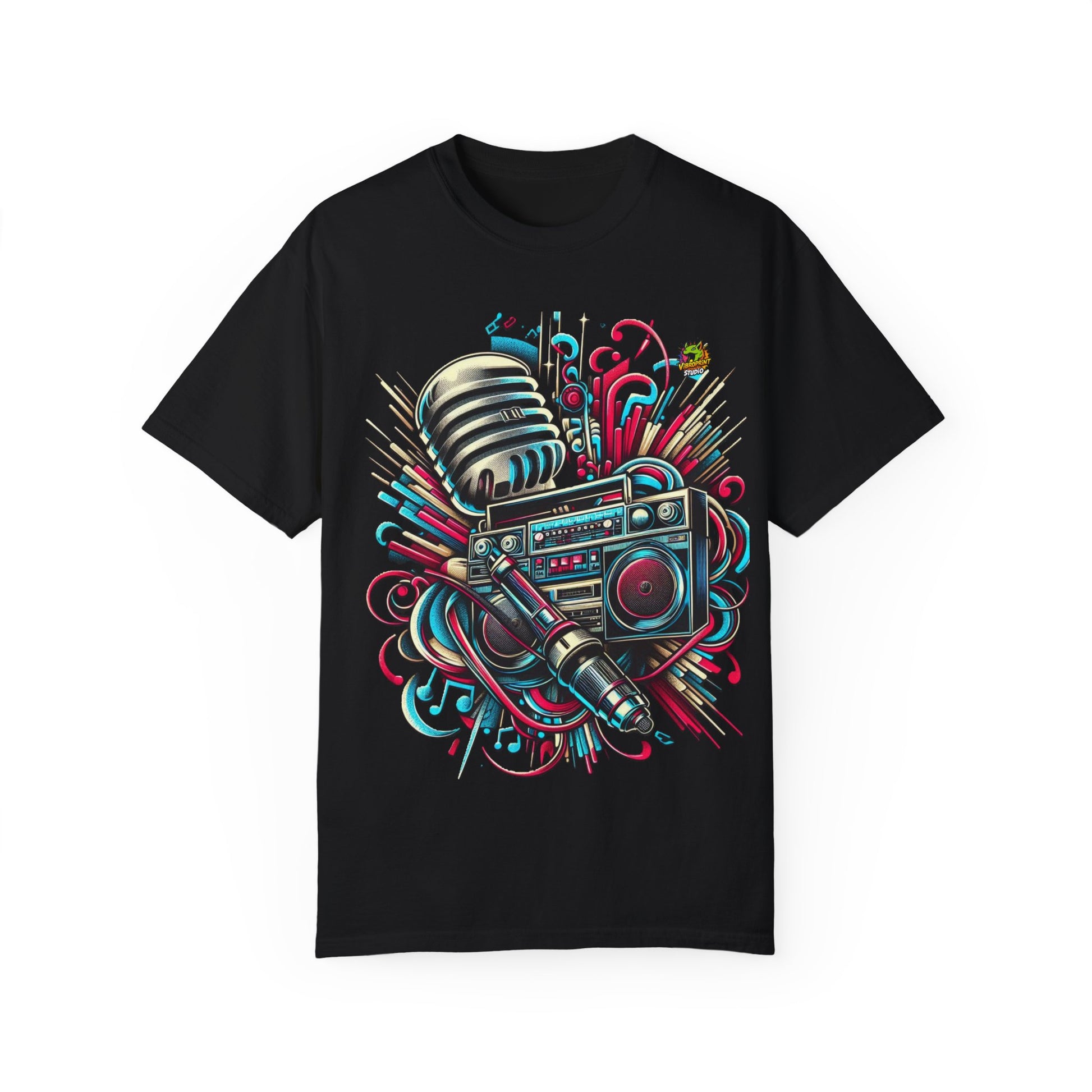 Rapper Merch Vintage Boombox & Microphone | Street Music Hip-Hop Design - High Quality Image