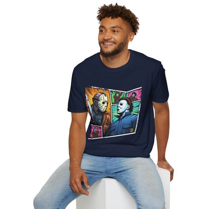 product - Jason Voorhees & Michael Myers Shirt | Funny Vintage Halloween Tee - custom-made. limited stock. Order yours now and stand out with this exclusive piece!