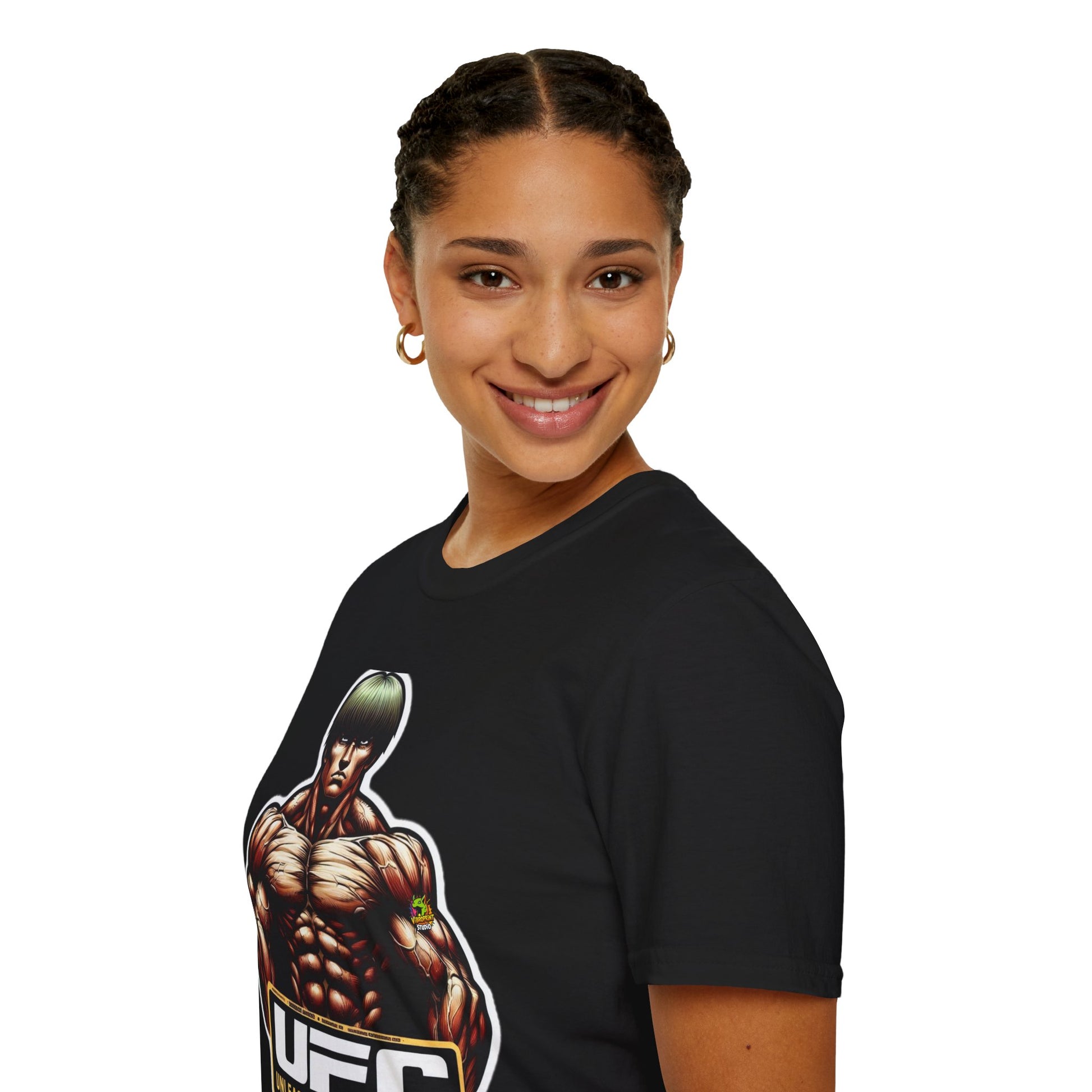 Tee - UFC T Shirt | Unleash Fierce Confidence | UFC Tee with Baki Anime Elements for Athletes - custom-made. perfect gift idea. Order yours now and stand out with this exclusive piece!