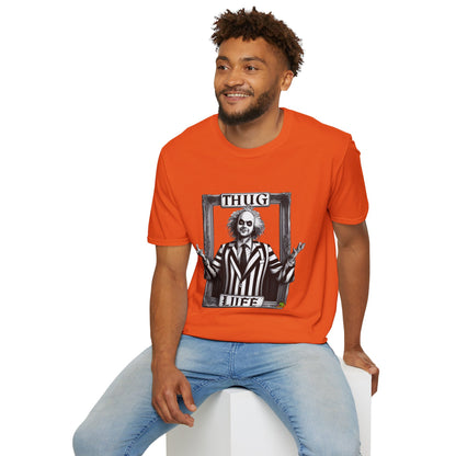 high-quality - Beetlejuice Shirt | Thug Life Halloween T-Shirt | Beetlejuice Costume Tee with Attitude - premium material. limited stock. Order yours now and stand out with this exclusive piece!