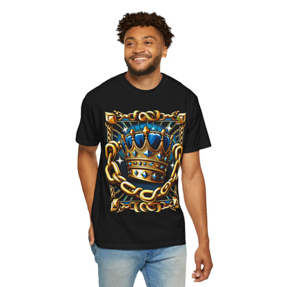 Merch - Rapper Merch with Crown & Gold Chains Design | Hip-Hop Royalty T-Shirt - custom-made. limited stock. Order yours now and stand out with this exclusive piece!