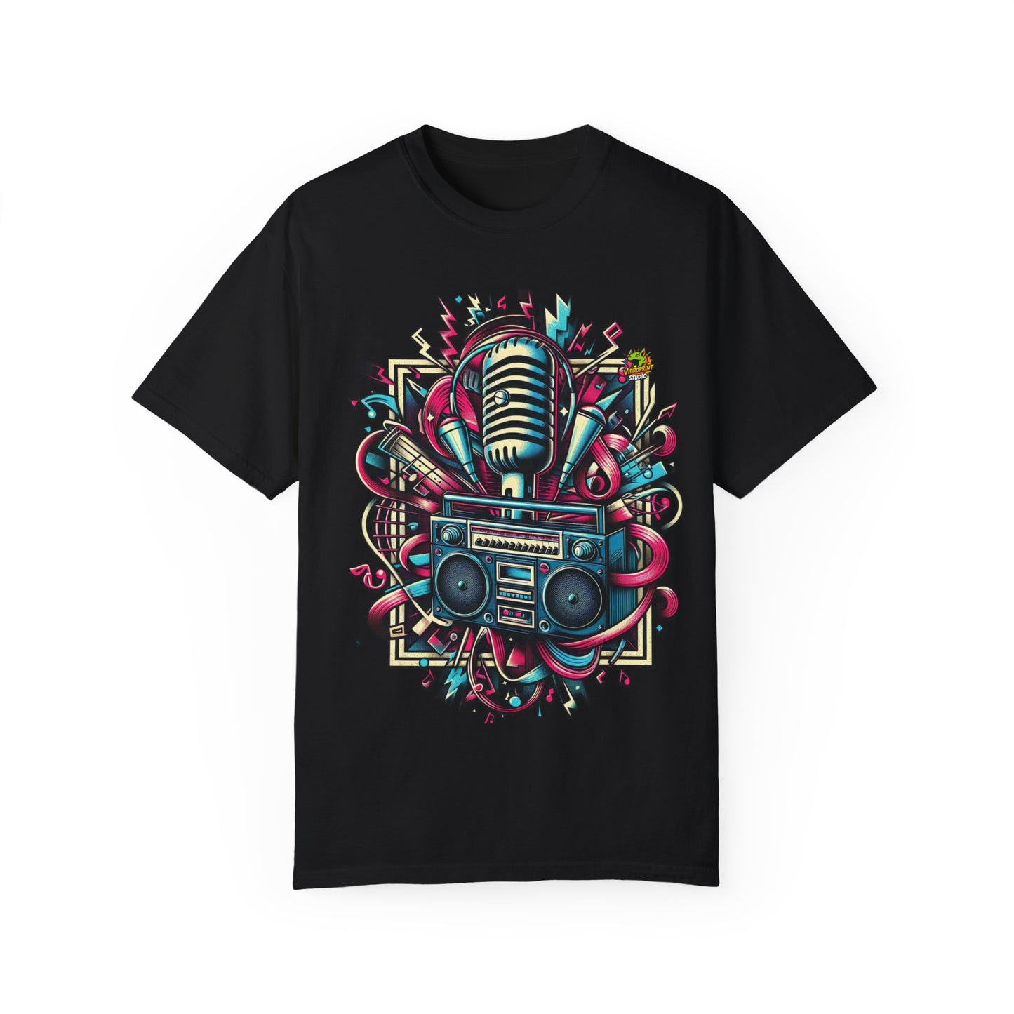 Rapper Merch Microphone & Boombox Design | Hip-Hop Street Music Fusion - High Quality Image