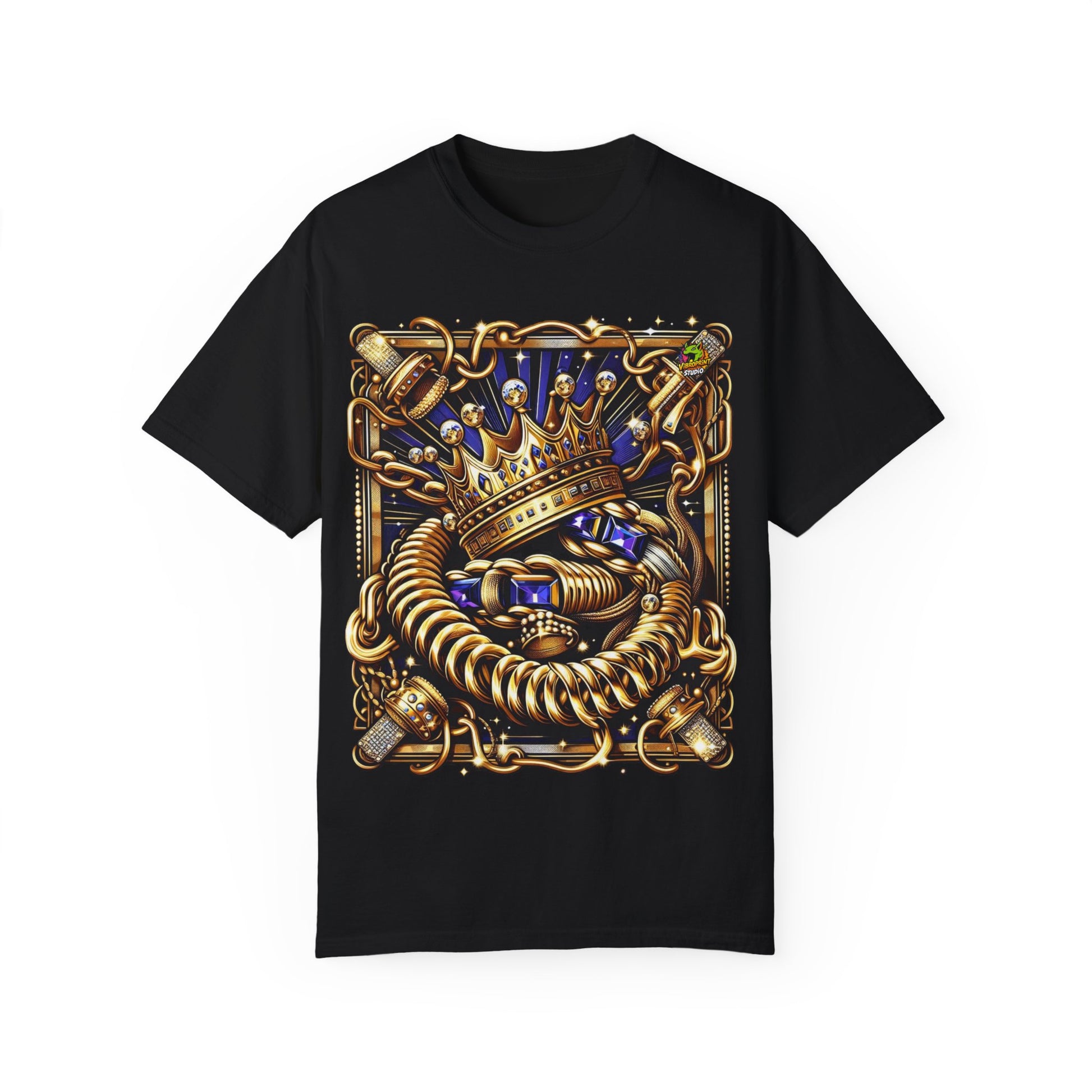 Rapper Merch with Gold Chains & Crown Motif | Hip-Hop Luxury Streetwear - High Quality Image