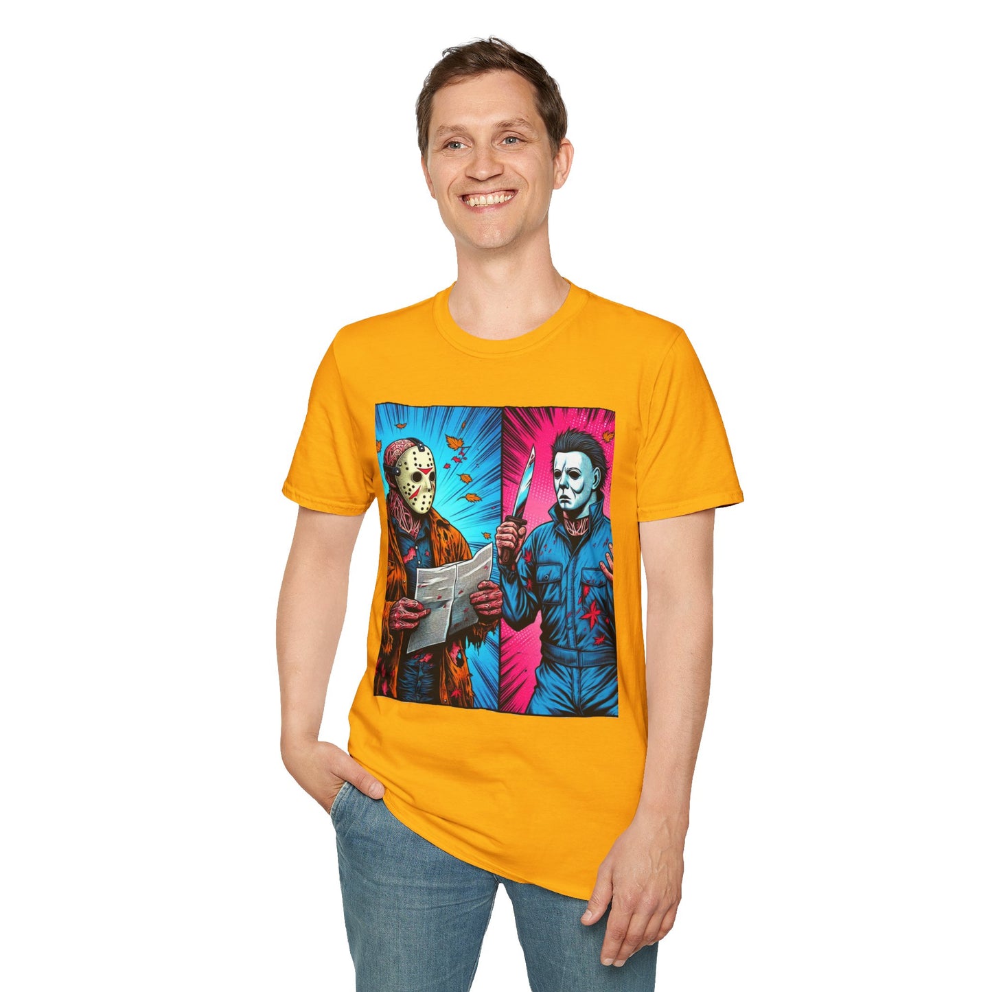 product - Michael Myers Vintage Tee | Jason Voorhees Funny Halloween Picnic Shirt - custom-made. perfect gift idea. Order yours now and stand out with this exclusive piece!