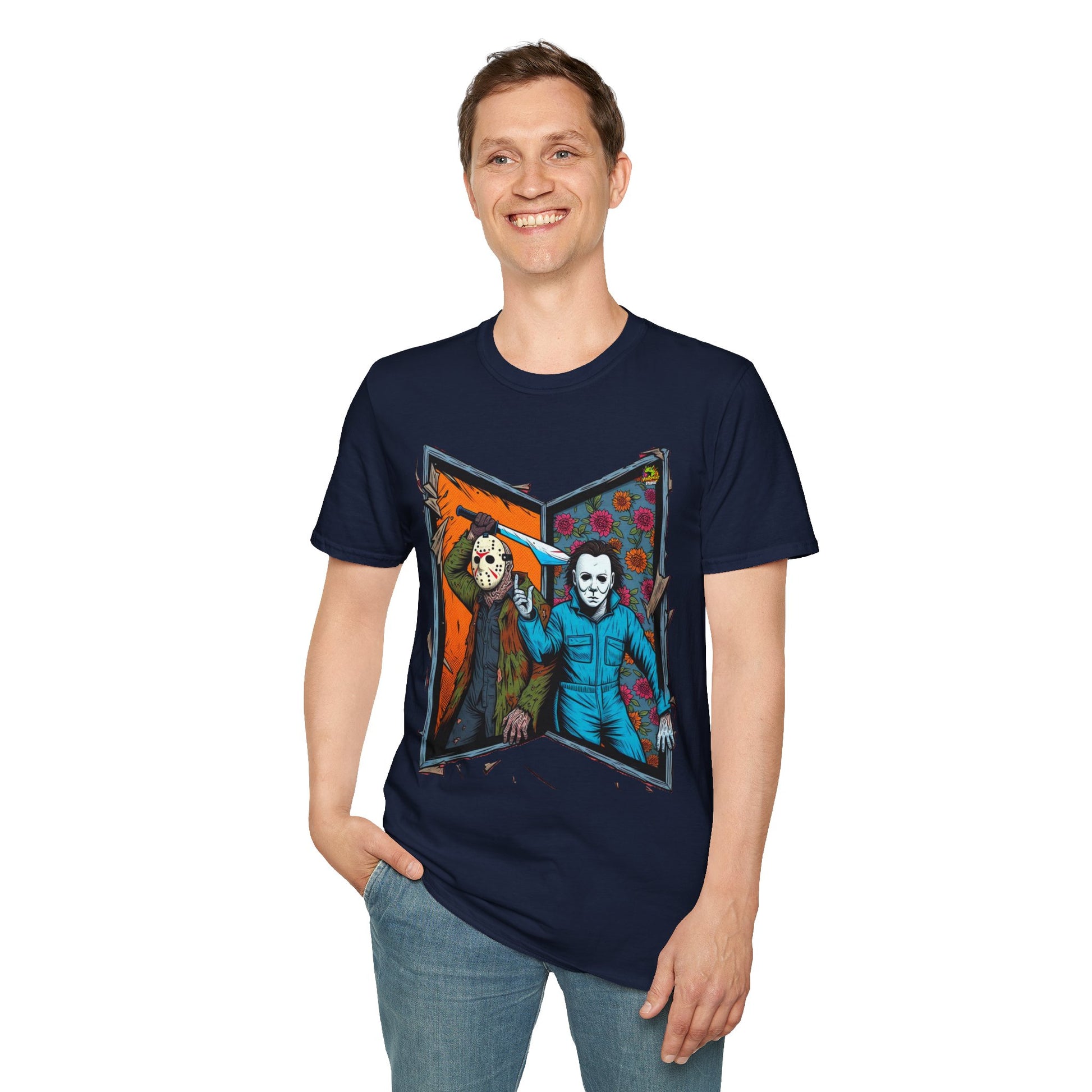 product - Jason Voorhees & Michael Myers T-Shirt | Funny Horror Tee - premium material. perfect gift idea. Order yours now and stand out with this exclusive piece!