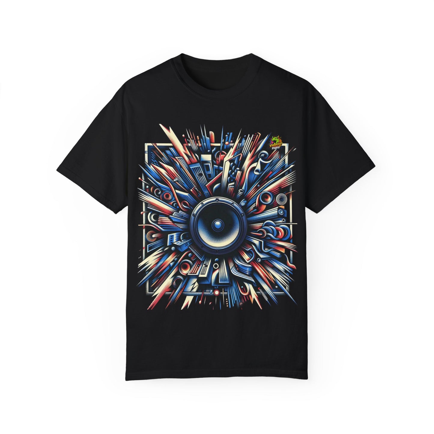 Rapper Merch Booming Sound Waves | Hip-Hop Music Vibes T-Shirt Design - High Quality Image