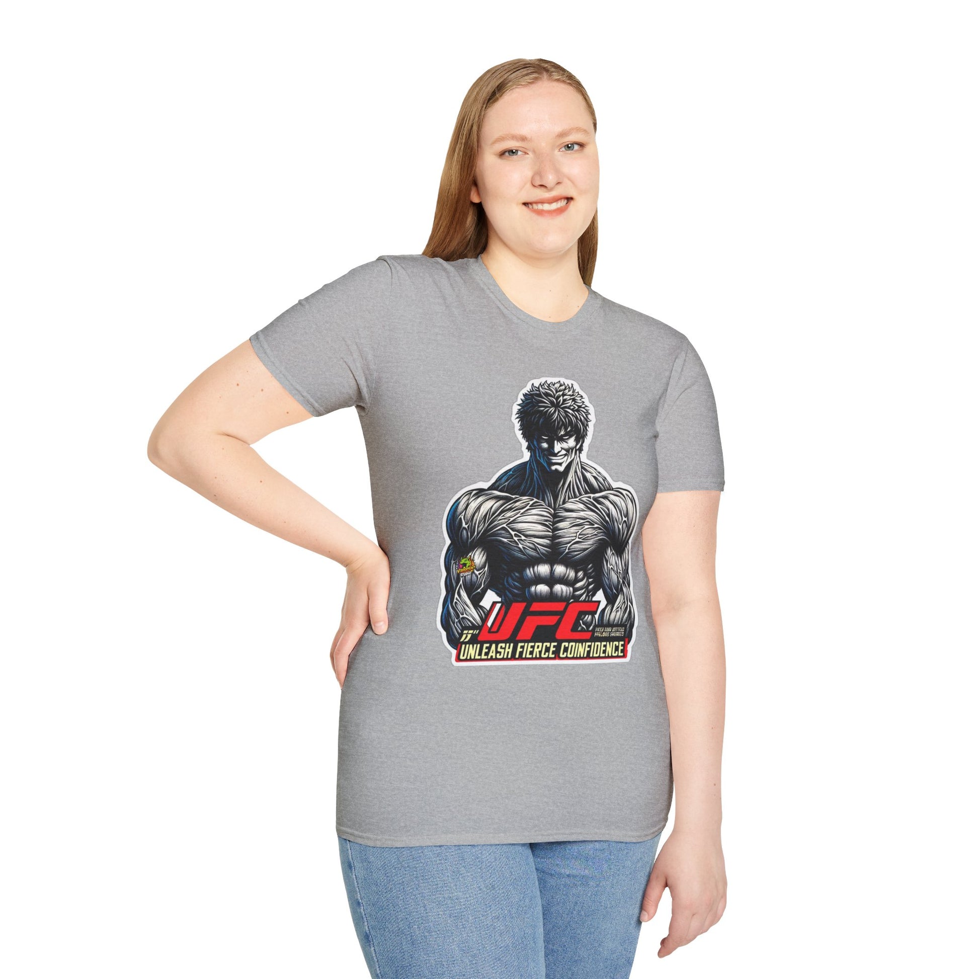 horror-themed apparel - UFC T Shirt | Unleash Fierce Confidence | UFC Tee for Gym and Baki Anime Lovers - perfect for Halloween lovers. limited edition vintage horror design. Order yours now and stand out with this exclusive piece!