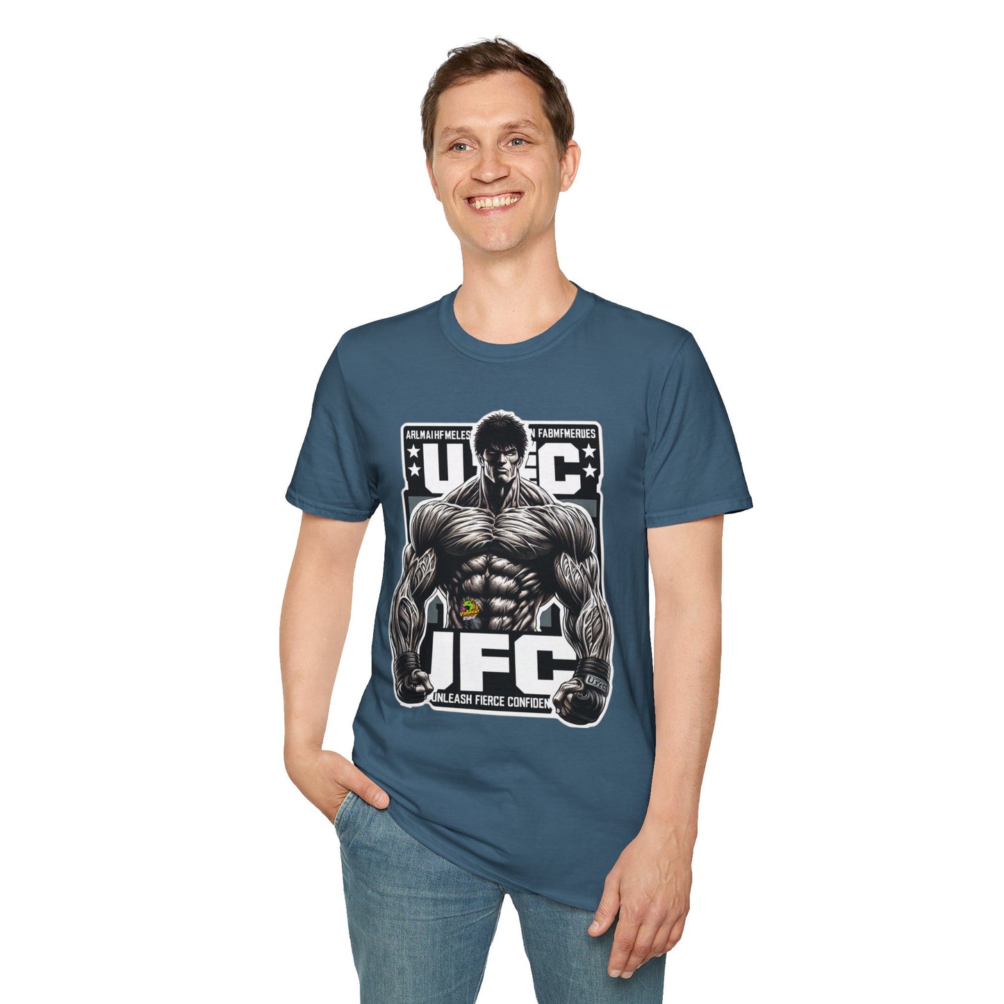 UFC T Shirt | Unleash Fierce Confidence | UFC Tee with Baki Anime Strength for Fitness Enthusiasts