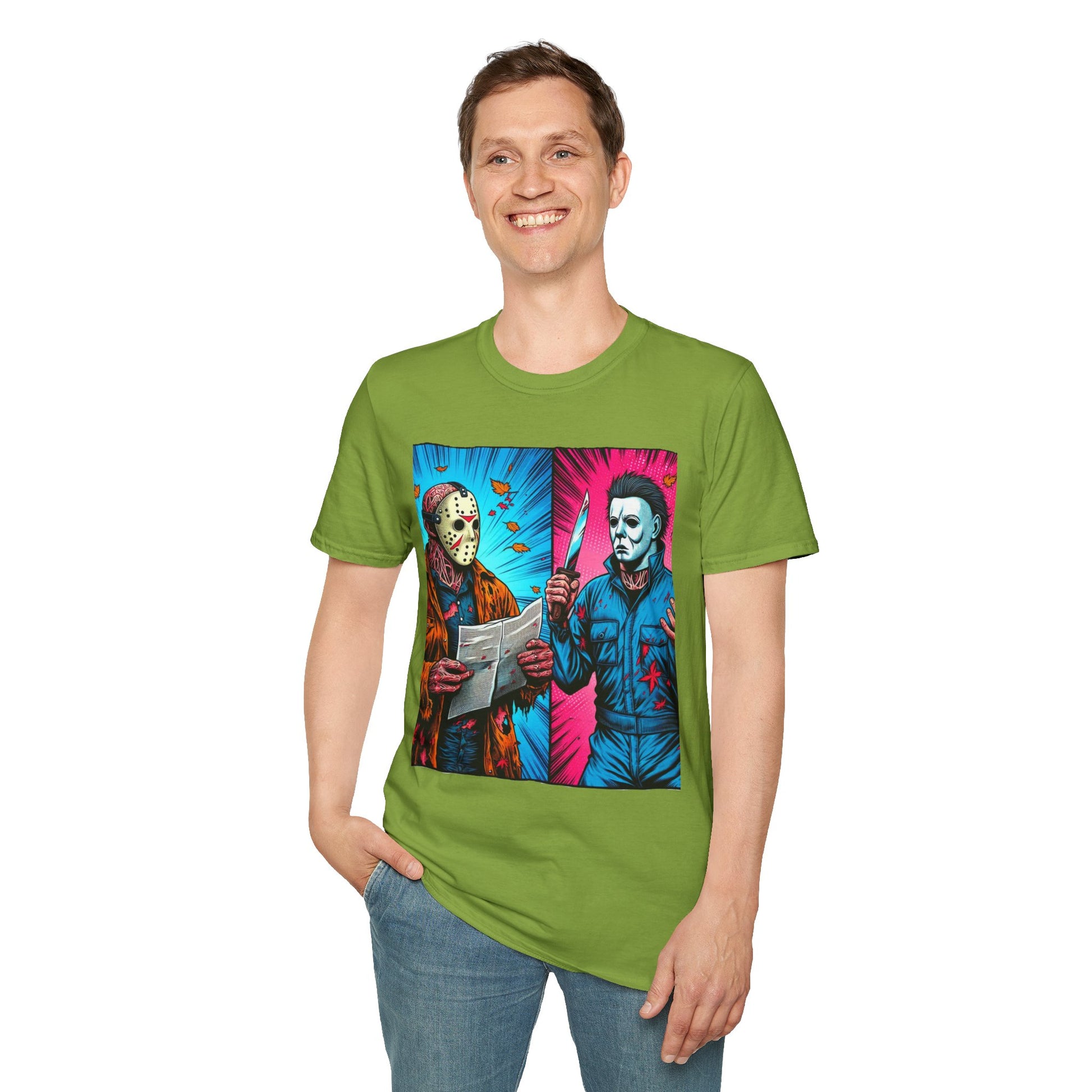 product - Michael Myers Vintage Tee | Jason Voorhees Funny Halloween Picnic Shirt - premium material. limited stock. Order yours now and stand out with this exclusive piece!