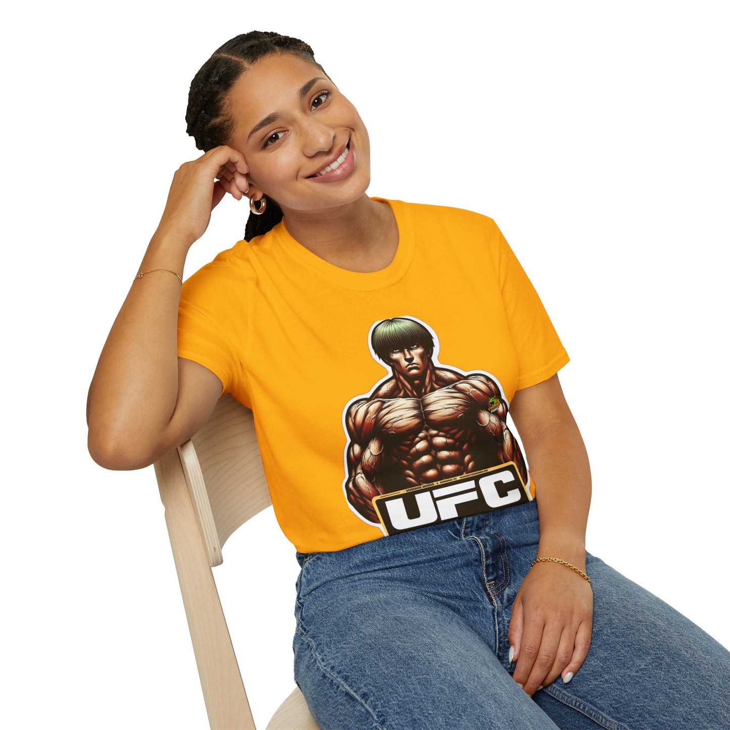 UFC T Shirt | Unleash Fierce Confidence | UFC Tee with Baki Anime Elements for Athletes