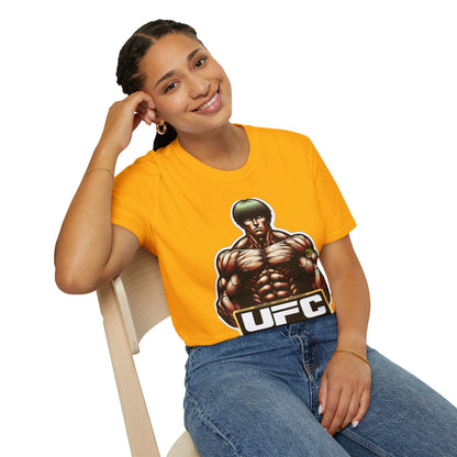 UFC T Shirt | Unleash Fierce Confidence | UFC Tee with Baki Anime Elements for Athletes