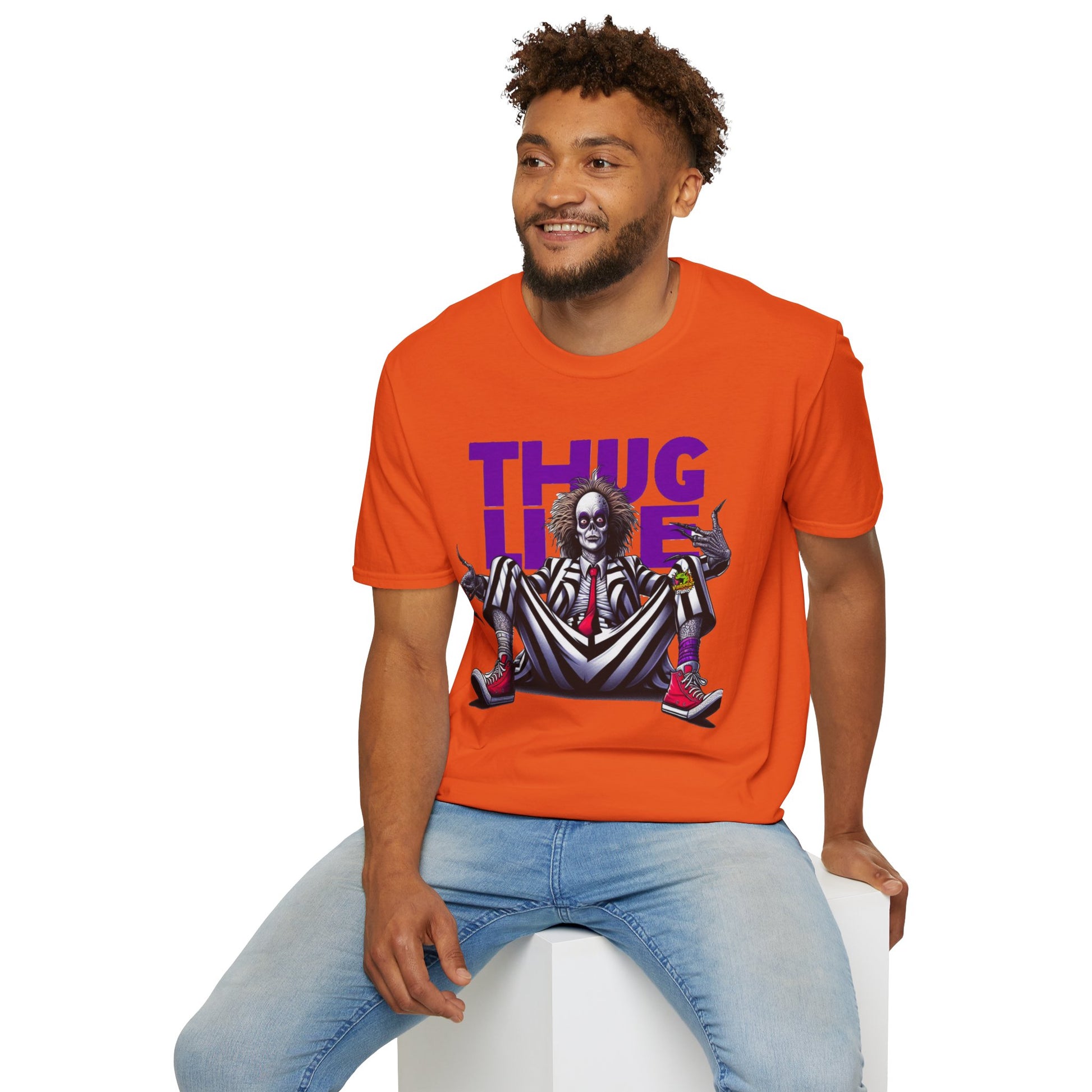 T-Shirt - Beetlejuice Shirt | Thug Life Halloween Tee | Classic Beetlejuice Graphic T-Shirt for Fans - custom-made. perfect gift idea. Order yours now and stand out with this exclusive piece!