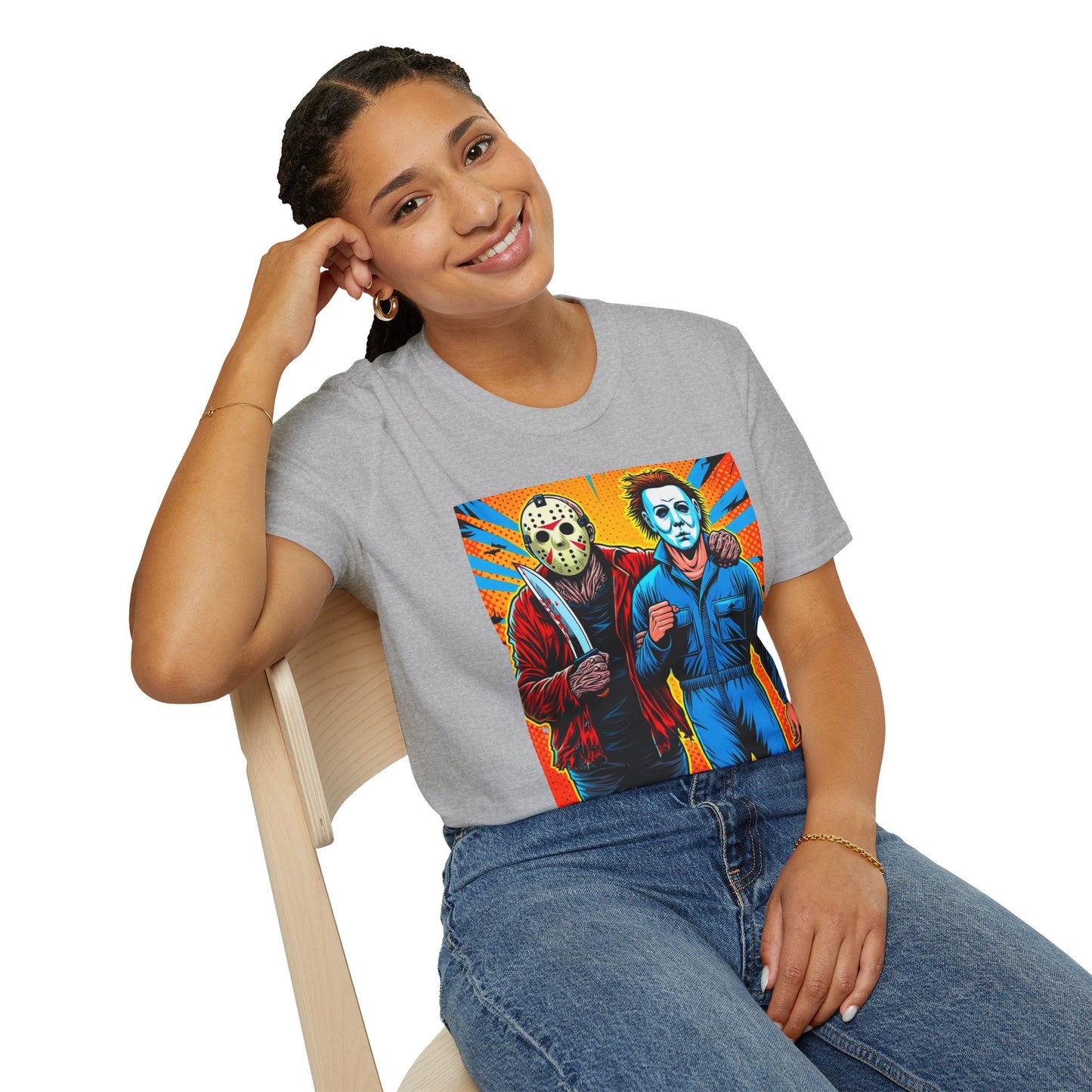 Tee - Jason Voorhees & Michael Myers Shirt | Funny Halloween Horror Tee - premium material. perfect gift idea. Order yours now and stand out with this exclusive piece!