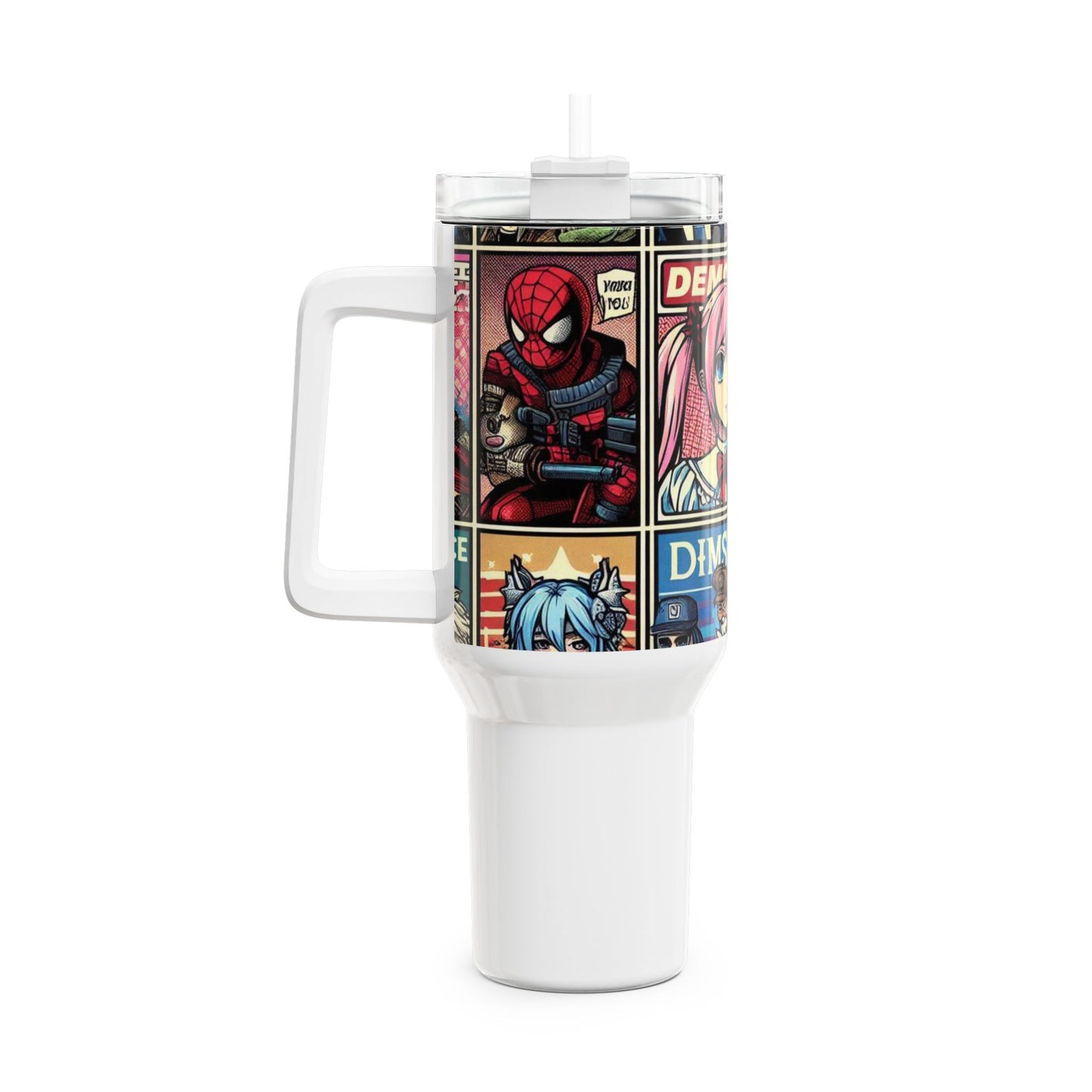 Colorful - Stanley cup | Comics and Anime Geek Drinkware | Colorful Cartoon Tumbler - premium material. limited stock. Order yours now and stand out with this exclusive piece!