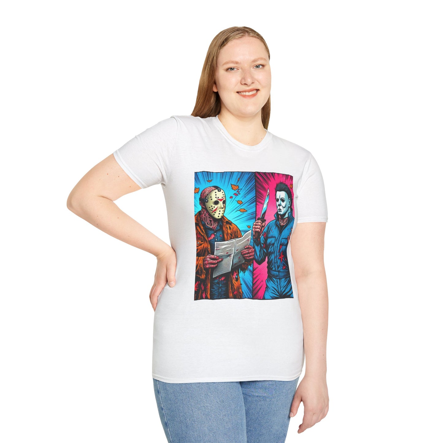 product - Michael Myers Vintage Tee | Jason Voorhees Funny Halloween Picnic Shirt - premium material. limited stock. Order yours now and stand out with this exclusive piece!