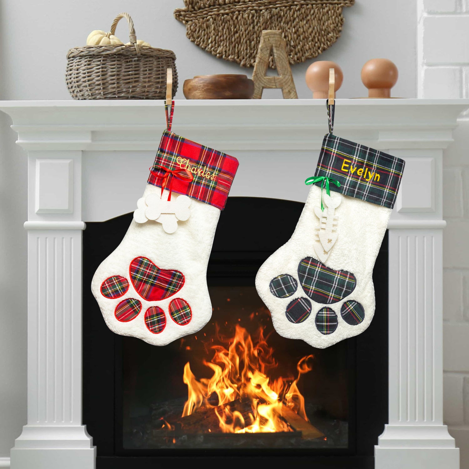 for - Christmas Stocking – Claw Shaped Embroidered Holiday Stocking for Pet Lovers and Unique Festive Decor - premium material. perfect gift idea. Order yours now and stand out with this exclusive piece!