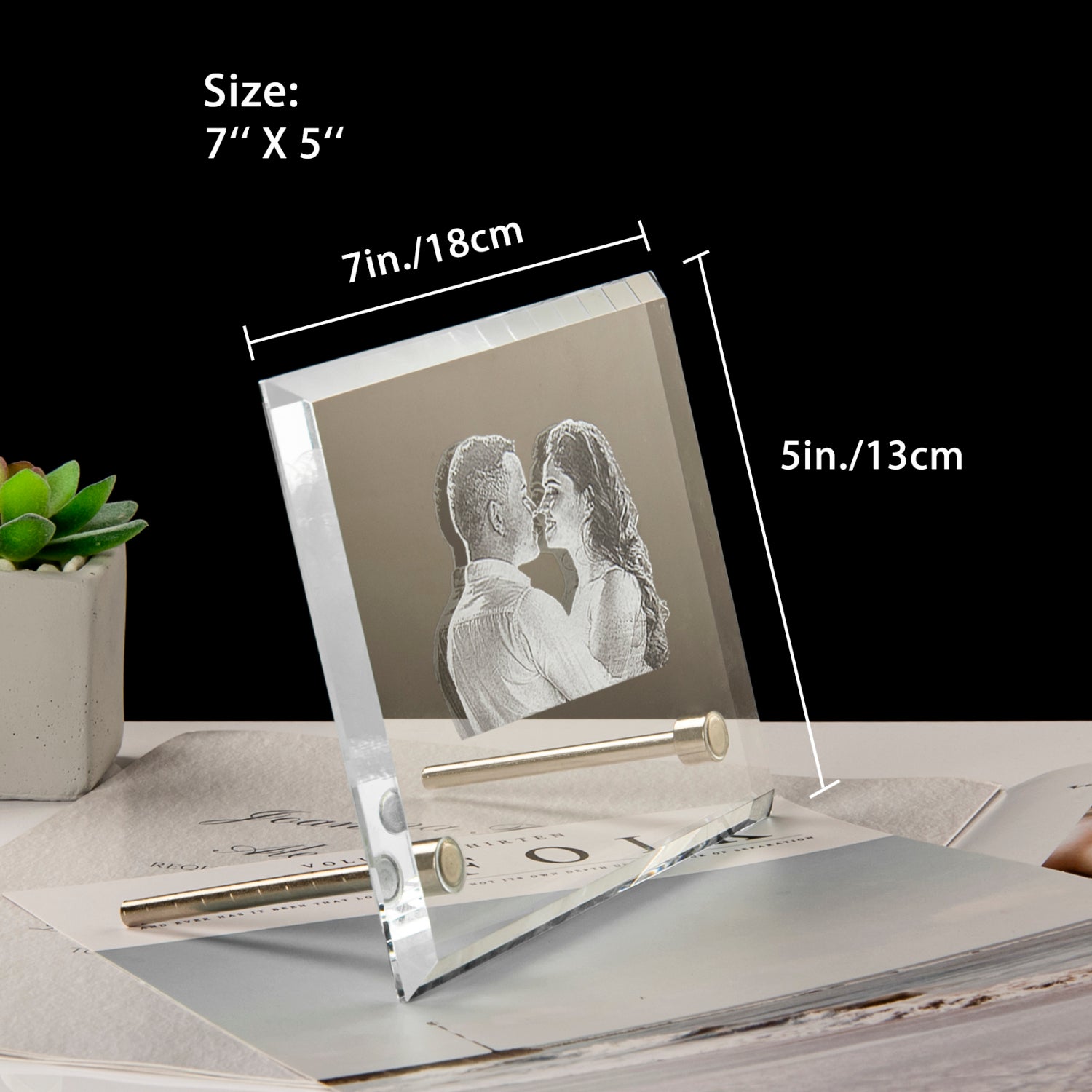 Custom - 3D Engraving Crystal Photo Frame – Personalized Custom Photo Gift with 3D Laser Engraving for Special Moments - premium material. perfect gift idea. Order yours now and stand out with this exclusive piece!