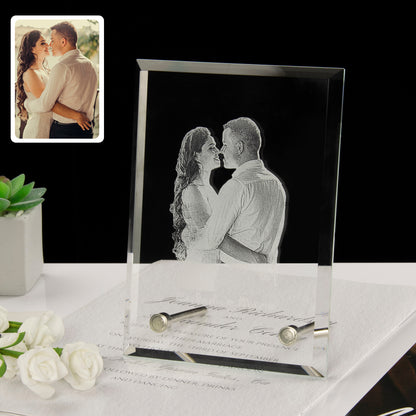 3D - 3D Engraving Crystal Photo Frame – Personalized Custom Photo Gift with 3D Laser Engraving for Special Moments - custom-made. limited stock. Order yours now and stand out with this exclusive piece!