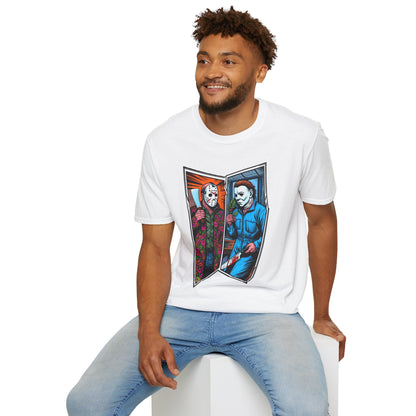 Tee - Jason Voorhees & Michael Myers Shirt | Funny Halloween Horror Tee - custom-made. limited stock. Order yours now and stand out with this exclusive piece!