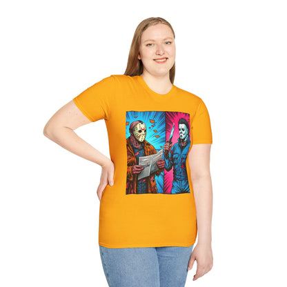 product - Michael Myers Vintage Tee | Jason Voorhees Funny Halloween Picnic Shirt - custom-made. perfect gift idea. Order yours now and stand out with this exclusive piece!