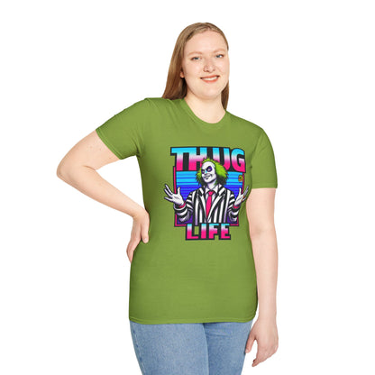 | - Beetlejuice Shirt | Spooky Thug Life Tee | Halloween Beetlejuice Graphic Shirt for Men & Women - custom-made. perfect gift idea. Order yours now and stand out with this exclusive piece!