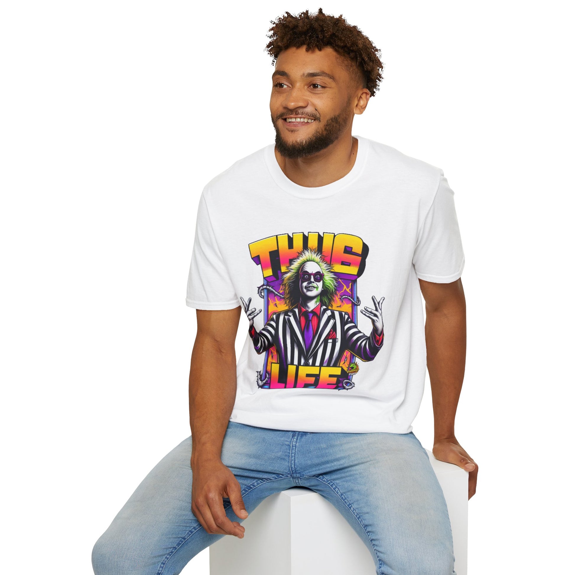 Costume - Beetlejuice Shirt | Thug Life Graphic Tee | Halloween Beetlejuice Costume T-Shirt - premium material. limited stock. Order yours now and stand out with this exclusive piece!