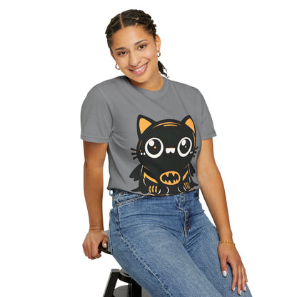 Superhero Cat T-Shirt - Cute Batman-Inspired Parody Design for Cat Lovers