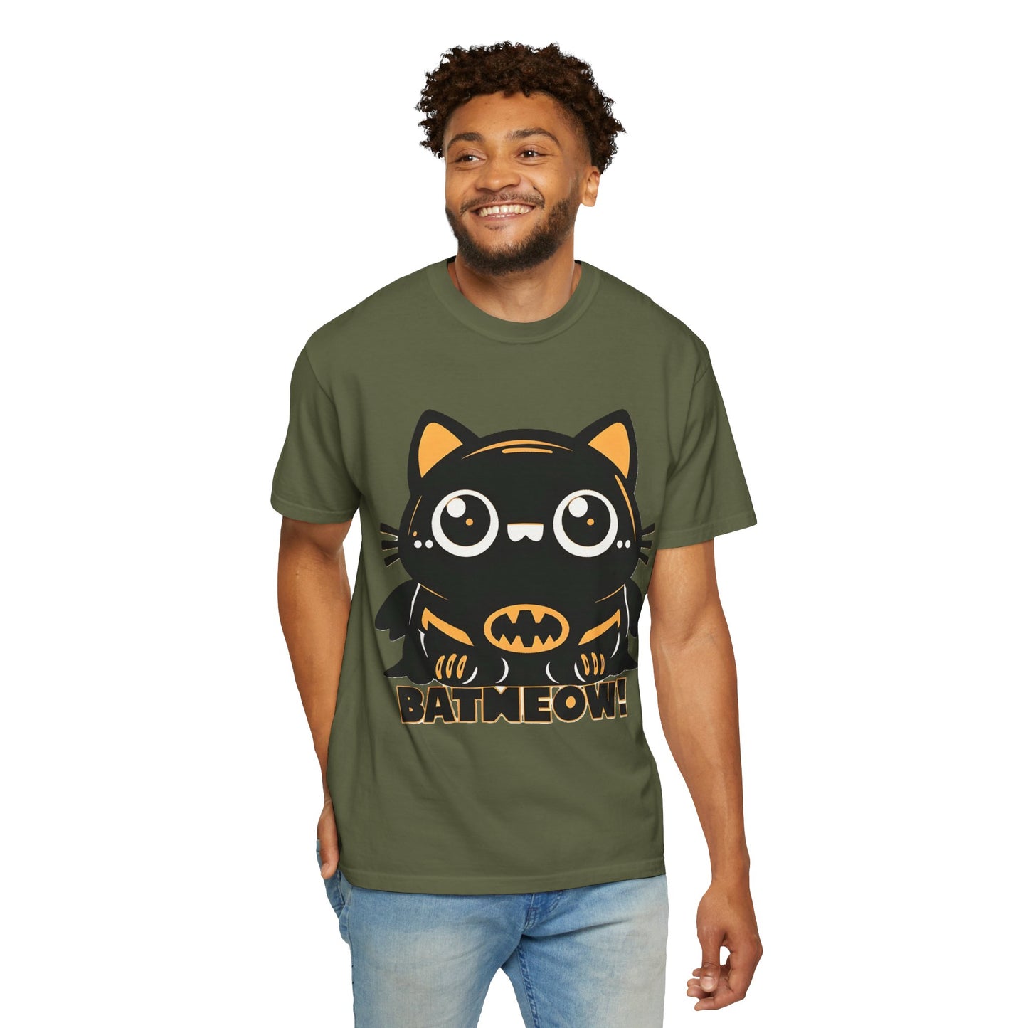 Superhero Cat T-Shirt - Cute Batman-Inspired Parody Design for Cat Lovers