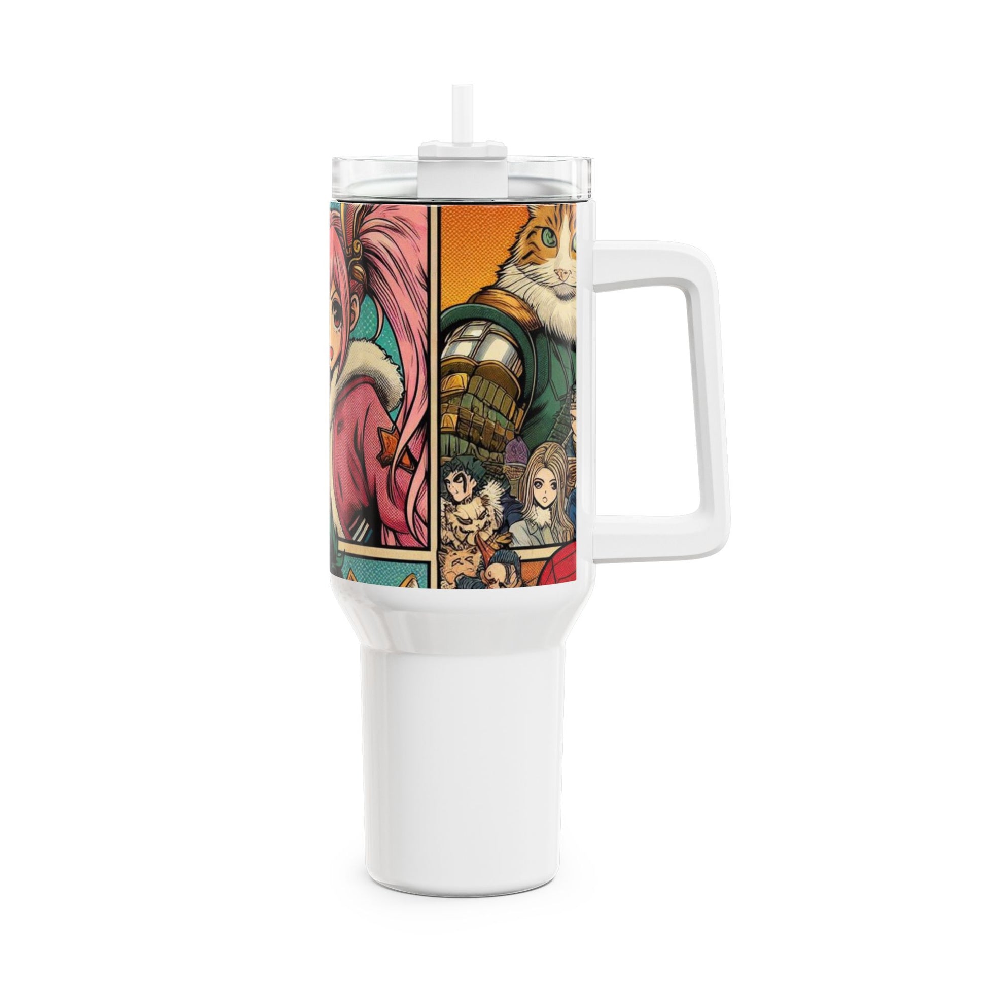 Geek - Stanley cup | Anime and Comics Themed Drinkware | Colorful Geek Tumbler - premium material. limited stock. Order yours now and stand out with this exclusive piece!