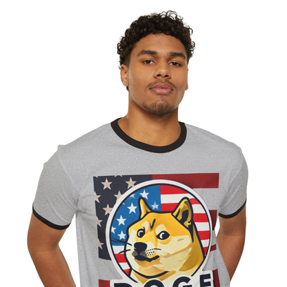 Dogecoin T Shirt for Crypto Fans | Patriotic Doge T Shirt | Dogecoin Shiba Design Tee - High Quality Image