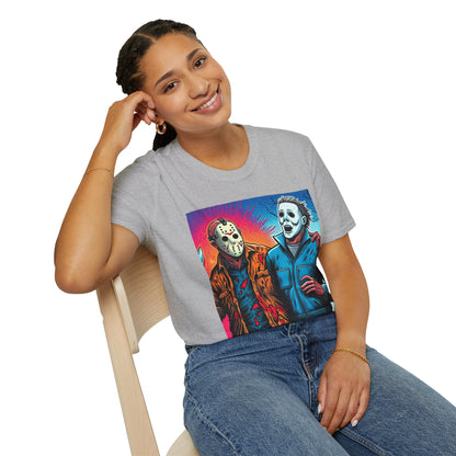 product - Jason Voorhees & Michael Myers Shirt | Funny Vintage Halloween Tee - custom-made. perfect gift idea. Order yours now and stand out with this exclusive piece!