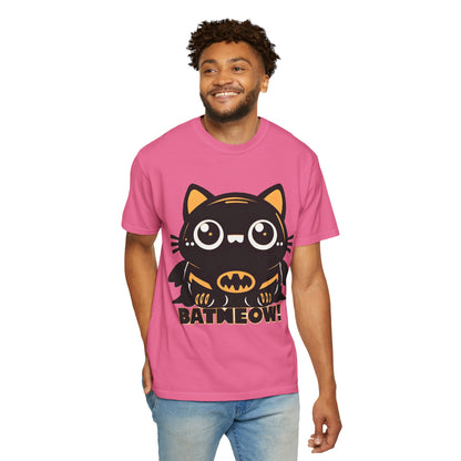 Superhero Cat T-Shirt - Cute Batman-Inspired Parody Design for Cat Lovers