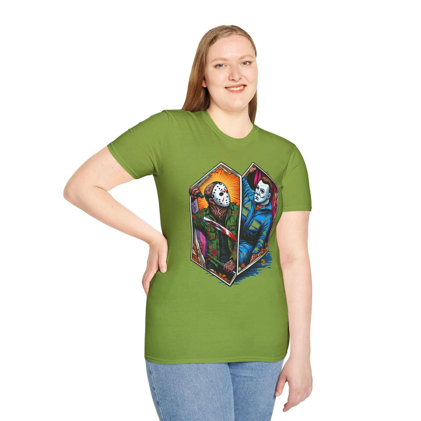 Jason & Michael Funny Halloween T-Shirt | Michael Myers Vintage Tee