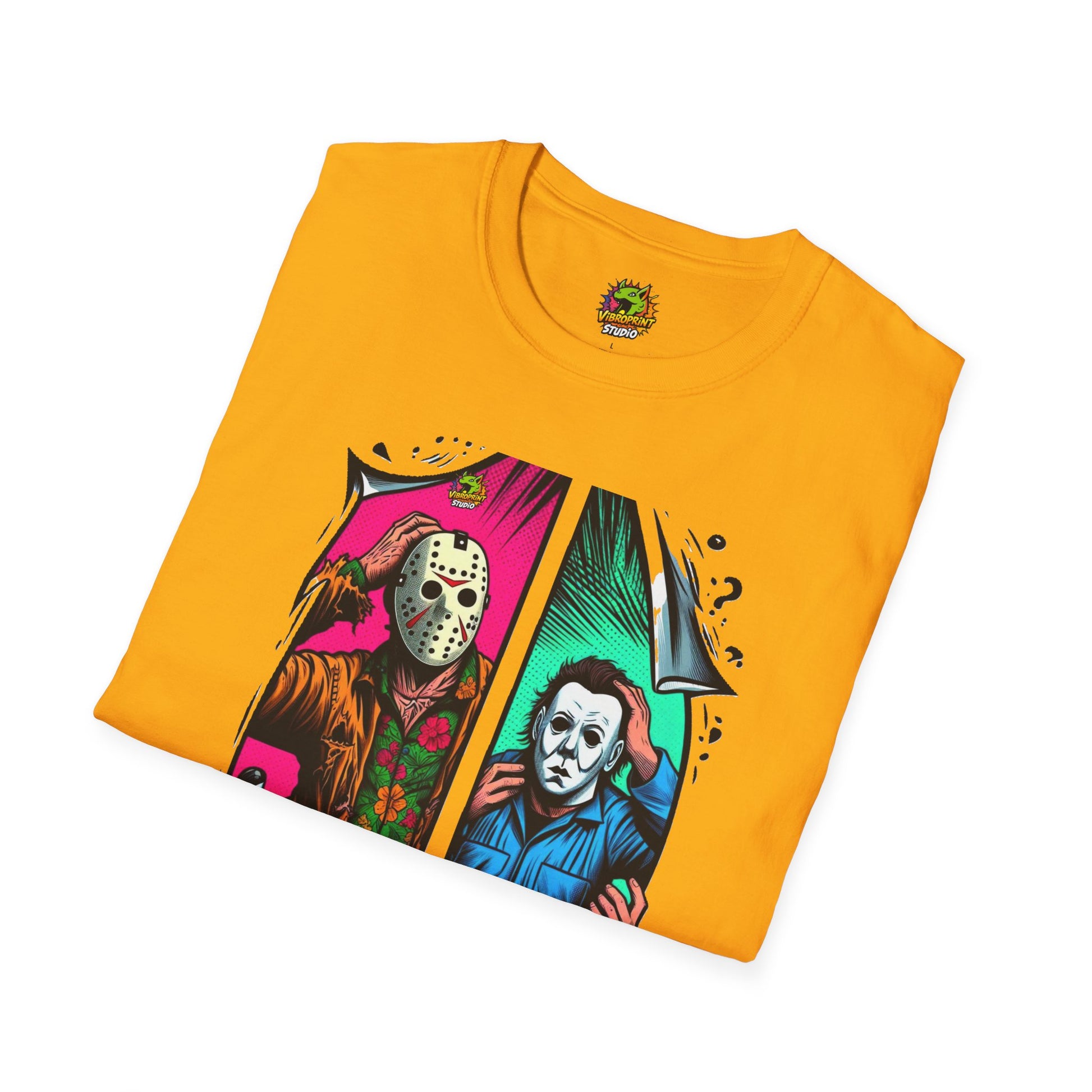 spooky season fashion - Michael Myers Vintage Shirt | Jason Voorhees Funny Picnic Scene Tee - bold design. premium horror movie t-shirt for spooky occasions. Order yours now and stand out with this exclusive piece!