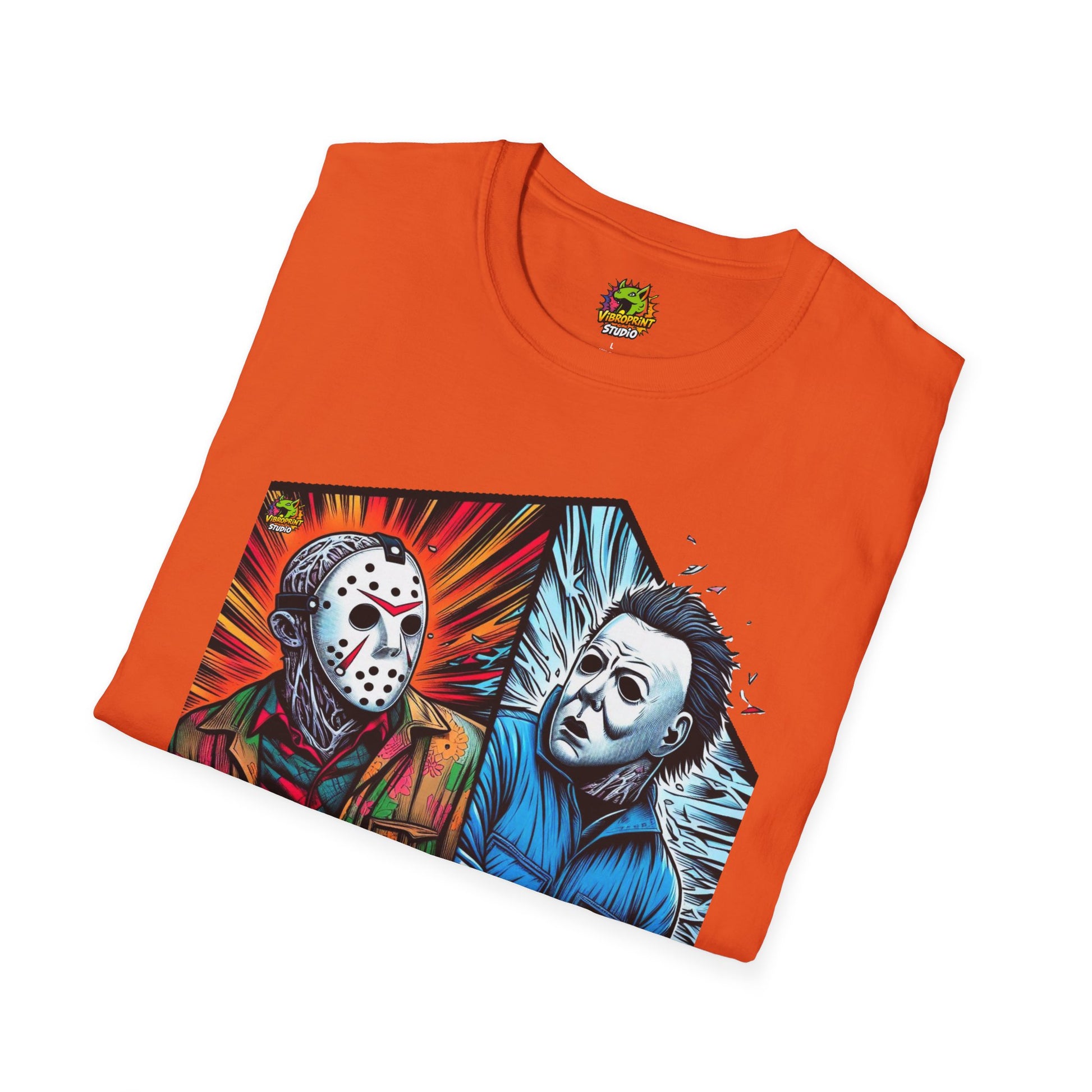 Michael Myers inspired design - Funny Jason & Michael Myers Shirt | Halloween Horror T-Shirt - vintage aesthetic. unique graphic tee featuring iconic horror characters. Order yours now and stand out with this exclusive piece!