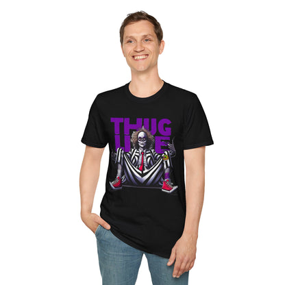 T-Shirt - Beetlejuice Shirt | Thug Life Halloween Tee | Classic Beetlejuice Graphic T-Shirt for Fans - custom-made. perfect gift idea. Order yours now and stand out with this exclusive piece!