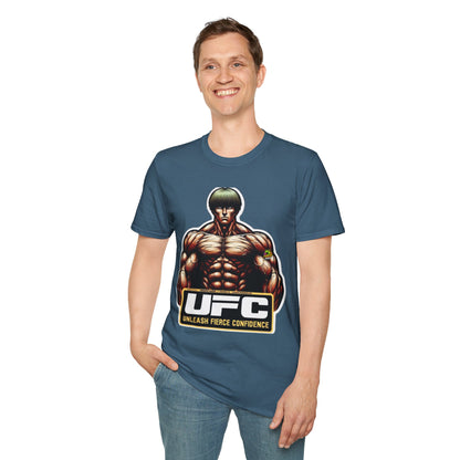 UFC T Shirt | Unleash Fierce Confidence | UFC Tee with Baki Anime Elements for Athletes