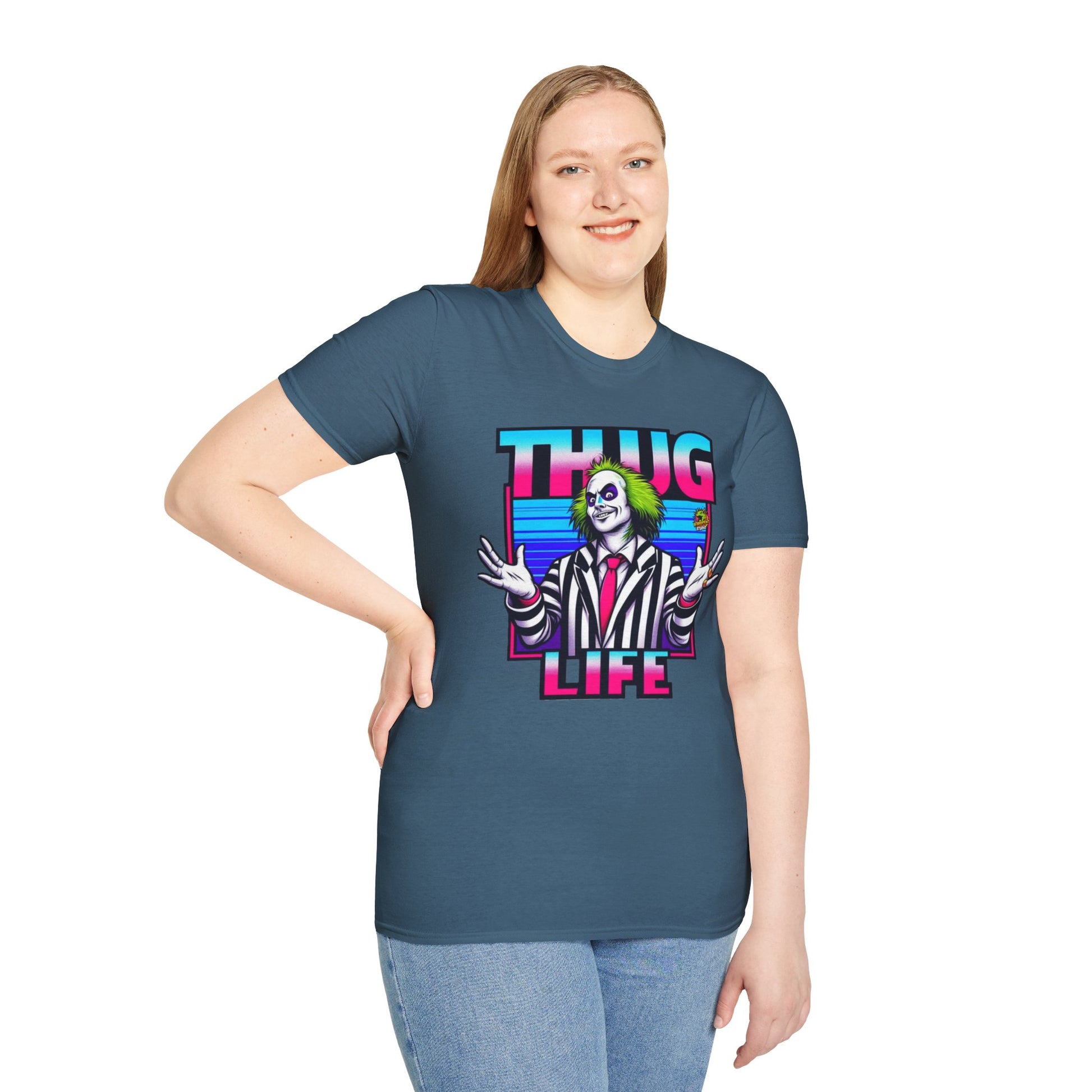 Thug - Beetlejuice Shirt | Spooky Thug Life Tee | Halloween Beetlejuice Graphic Shirt for Men & Women - premium material. limited stock. Order yours now and stand out with this exclusive piece!