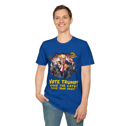 They're - They're Eating the Dogs Tee | Trump Election Satire Shirt | Funny Political Graphic Tee - premium material. limited stock. Order yours now and stand out with this exclusive piece!