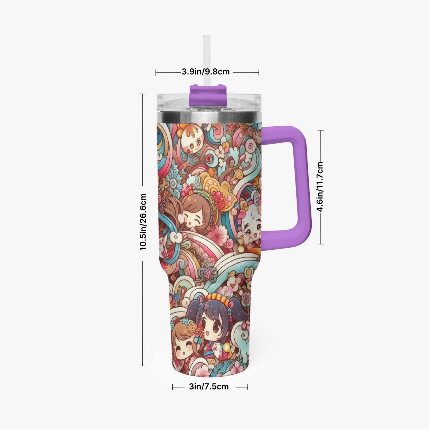 Style - Stanley cup - Car Tumbler Cup 40oz, Anime & Retro Comic Book Style Insulated Mug, Colorful Superhero Design - premium material. perfect gift idea. Order yours now and stand out with this exclusive piece!