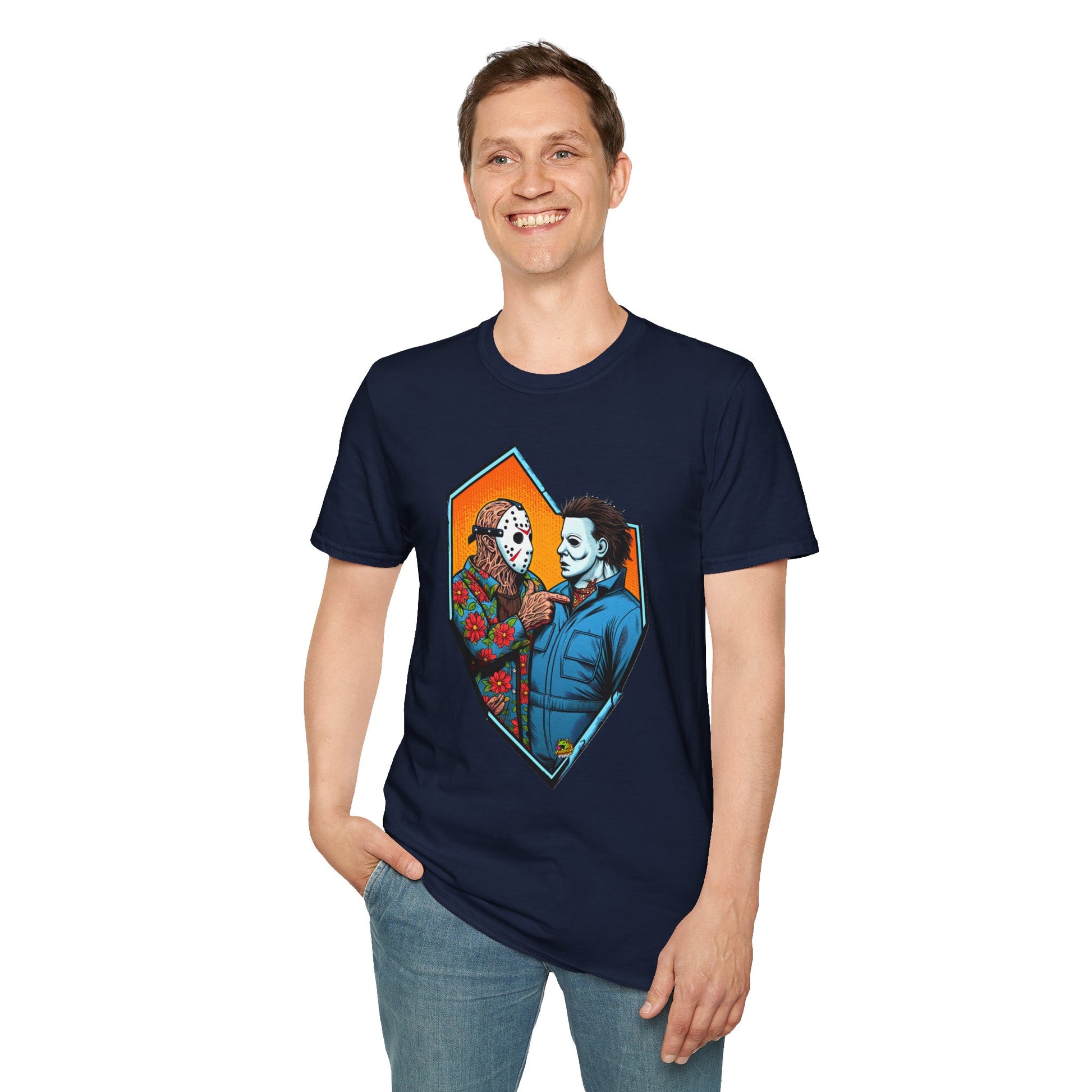 & - Michael Myers Vintage Shirt | Jason & Michael Funny Horror Tee - premium material. limited stock. Order yours now and stand out with this exclusive piece!