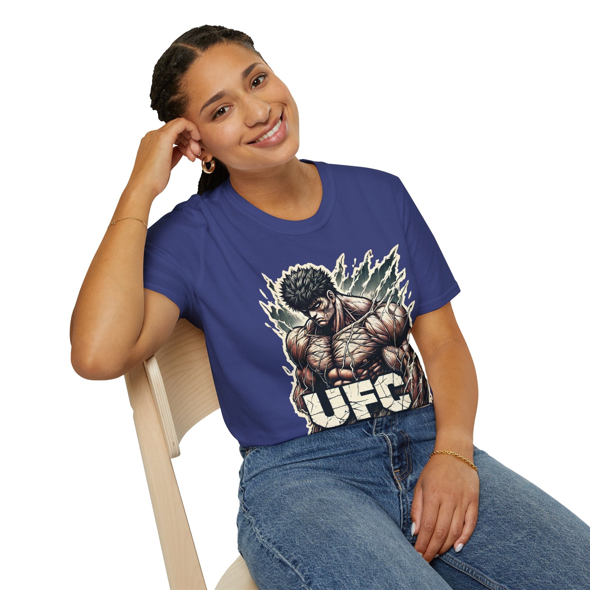 | - UFC T Shirt | Unleash Fierce Confidence | Motivational UFC Tee with Baki Anime Influence - premium material. limited stock. Order yours now and stand out with this exclusive piece!