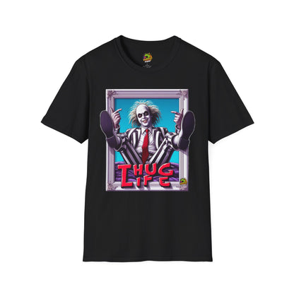 Beetlejuice Shirt | Thug Life Halloween Graphic T-Shirt | Funny Beetlejuice Tee - High Quality Image