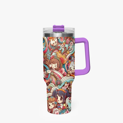 Mug, - Stanley cup - Car Tumbler Cup 40oz, Anime & Retro Comic Book Style Insulated Mug, Colorful Superhero Design - custom-made. limited stock. Order yours now and stand out with this exclusive piece!