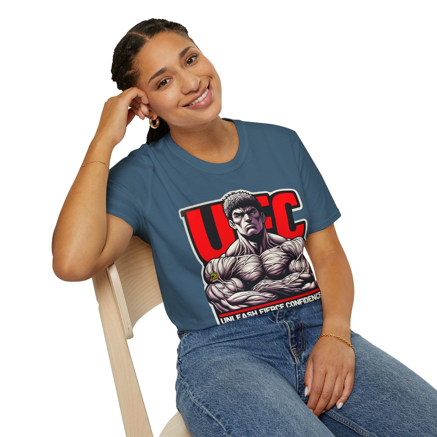 UFC T Shirt | Unleash Fierce Confidence | UFC Tee with Baki Anime Strength for Fitness Fans